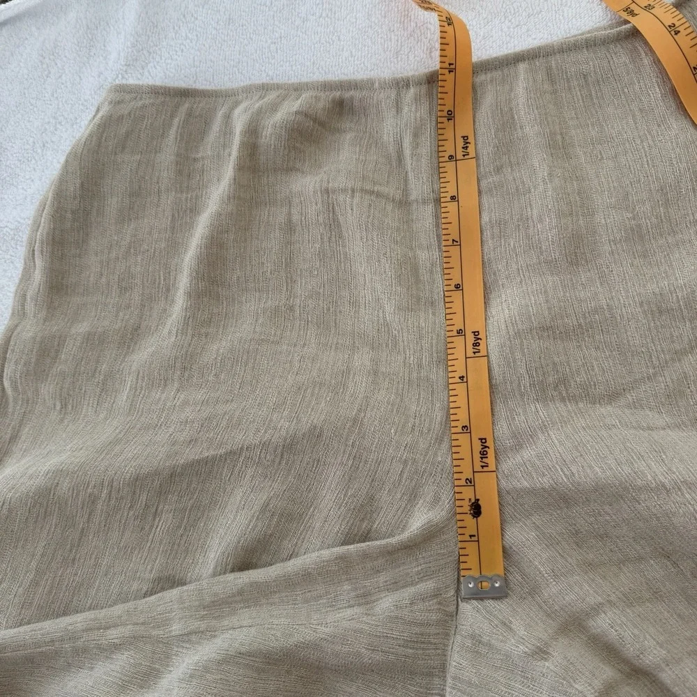 Eileen Fisher Linen Cotton Pants Large Beige Cream Coastal Lagenlook Beach